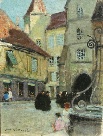 Sur la place de l'église